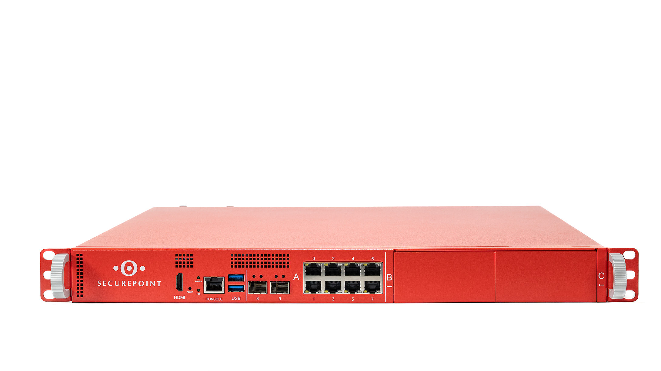 Securepoint UTM-Firewall RC400R Generation 6 Frontansicht der Securepoint UTM-Firewall RC400R Generation 6
