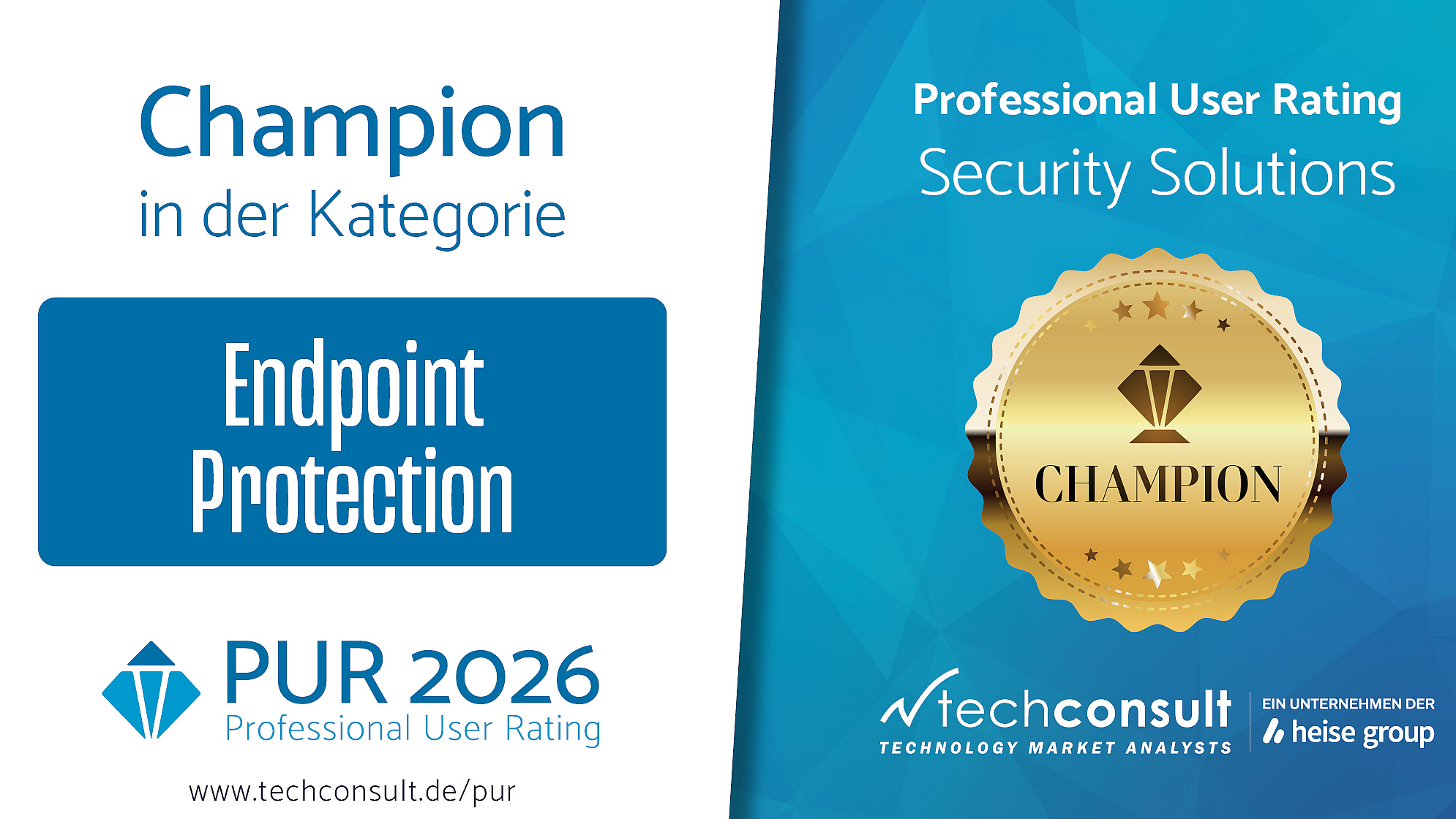 Champion 'Endpoint Protection' 2026 Auszeichnung: PUR Champion 'Endpoint Protection' 2026