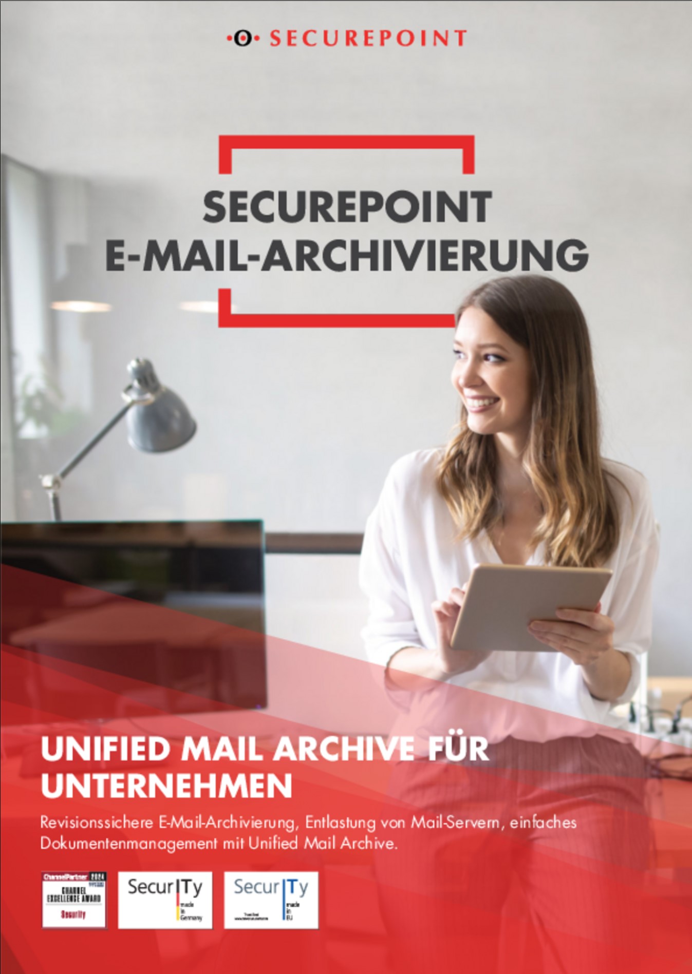 Prospekt E-Mail Archiv Titelbild des Securepoint Prospektes "E-Mail-Archivierung"